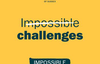 Impossible challenges; impossibe until it's done dark blue text on yellow background