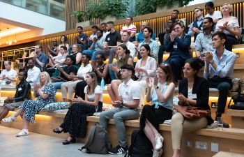 The audience made up of Sussex students and alumni listening to the speakers.