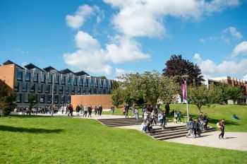 Image of the Sussex Uni original campus, centred on the Library