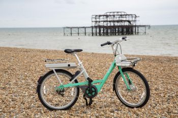 A photo of a BTN Beryl Bike for hire on Brighton beach promenade