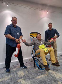 A photo of three members of the University's Fire Safety team