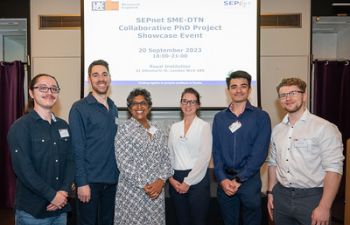 researchers standing together after their presentations at a SEPnet showcase event