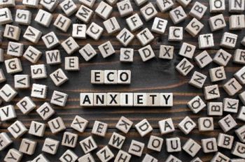 Eco-anxiety written on scrabble letters