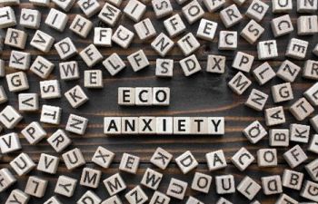 Eco-anxiety written on scrabble letters