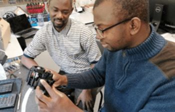 Trainees from Yobe State University and Yobe State Hospital Nigeria building an Open Flexure microscope.