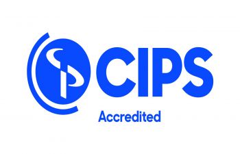 CIPS logo, A blue globe shape followed by CIPS Accredited written in blue letters on a white background