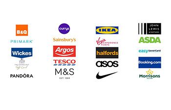 Logos of some of the brands available via Reward Gateway