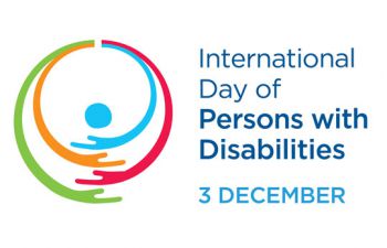 Brightly coloured International Day of Persons with Disabilities logo