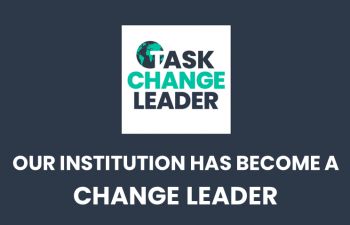 Our institution has become a TASK change leader graphic with text