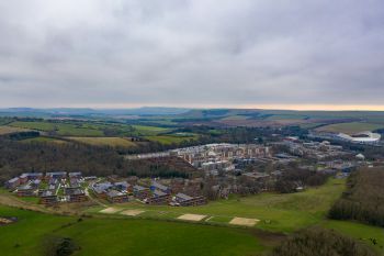 Image of the University of Sussex Campus from the Downs