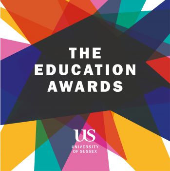 Multi-coloured blocks with the title 'Education Awards' on top