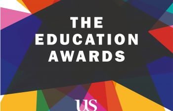 Multi-coloured blocks with the title 'Education Awards' on top