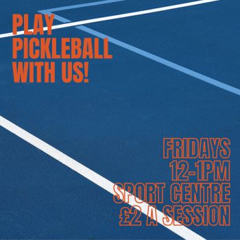 Pickleball court with text detailing our sessions
