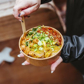 bowl full of indonesian street food