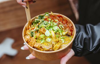 bowl full of indonesian street food