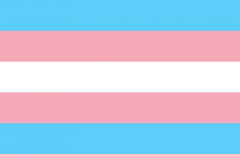 A rectangle with pale pink, pale blue and white horizontal stripes