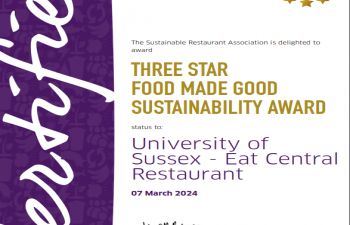 Eat Central 2024 SRA award certificate