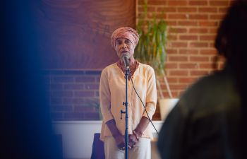 Jenny Mitchell speaking during the event