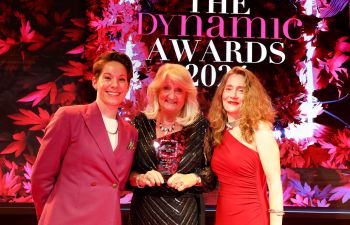 (l-r) Comedian Suzi Ruffell, award winner Dee Mathieson and Interim Dean Debbie Keeling