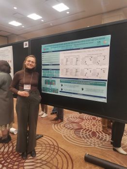 Flavia presenting her poster