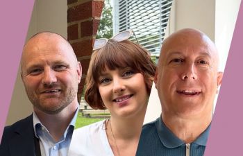 Photos of three colleagues involved in a project.