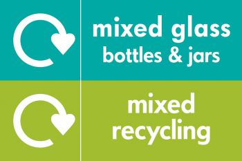 A copy of the WRAP icons for mixed recycling and glass, joined to make one image