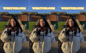 Three repeat images of DMC Hannah speaking to camera, with the text