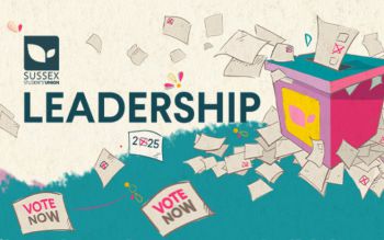 Graphic of voting ballots with the words