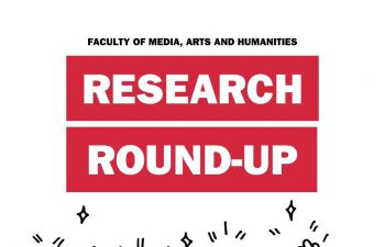 'RESEARCH ROUND UP' - text overlay. Hands clapping. applause and thumbs up gestures. congratulation business. isolated on white background. vector illustration