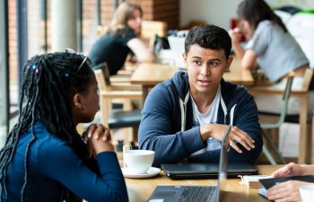 Two students chatting