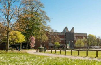 An image of the University of Sussex campus