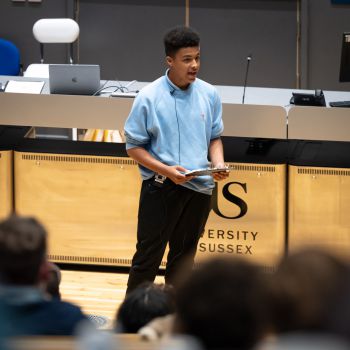 An individual during a presentation