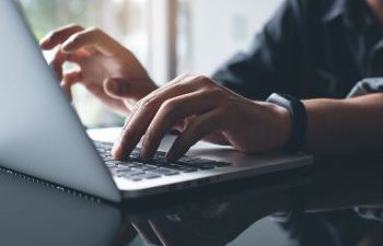Man working on a laptop