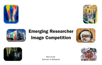 Text: 'Emerging Researcher Image Comp' in the center with other six images of last year's PGR and ECR winners.
