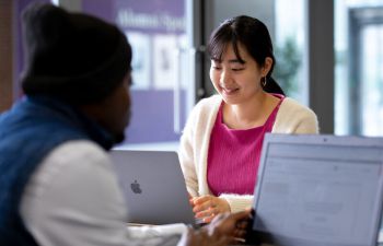 Student using laptop