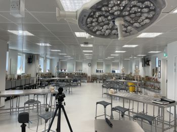 The anatomy suite at BSMS, with empty tables set up ahead of a dissection session
