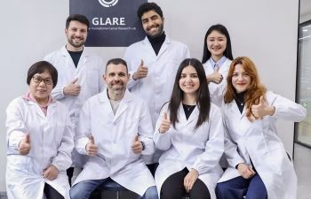 A photo of the research team at the Giamas Lab