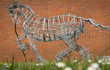 A photo of Prissy the Cob horse Sculpture