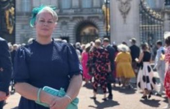 Professor Lisa Holmes pictured outside Buckingham Palace