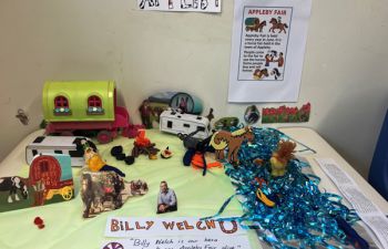 A series of arts and crafts and toys representing Appleby Fair