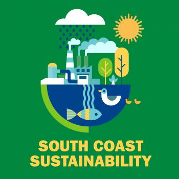 An illustration depicting the SSRP theme South Coast Sustainability