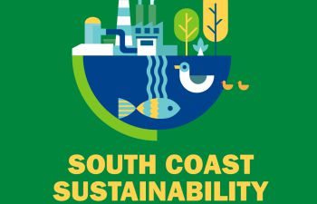 An illustration depicting the SSRP theme South Coast Sustainability