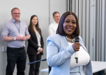 Pictured: Gladys Mwamba, who won the Business and Social Impact Awards at Startup Sussex 2025
