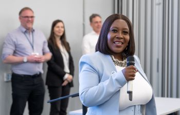 Pictured: Gladys Mwamba, who won the Business and Social Impact Awards at Startup Sussex 2025