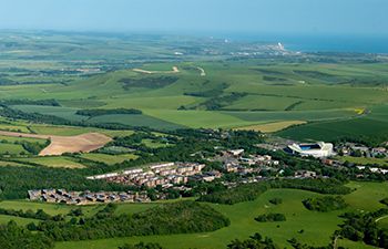 Aerial view of campus