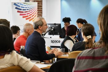 Attendees engage in conversation at the SSRP 'Food for Thought' workshop