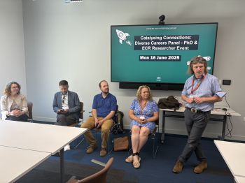 Photo of panel discussants at the careers event