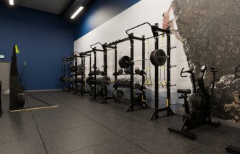 An artist's impression of the new Sports Centre gym featuring training equipment