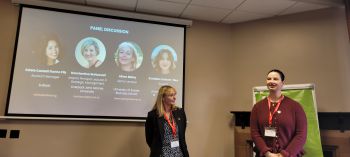 Alison Bailey, Associate Professor of Management from the Business School, and Kristabel Lanham-New, a Year 1 Management student