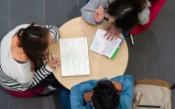 Students around a table